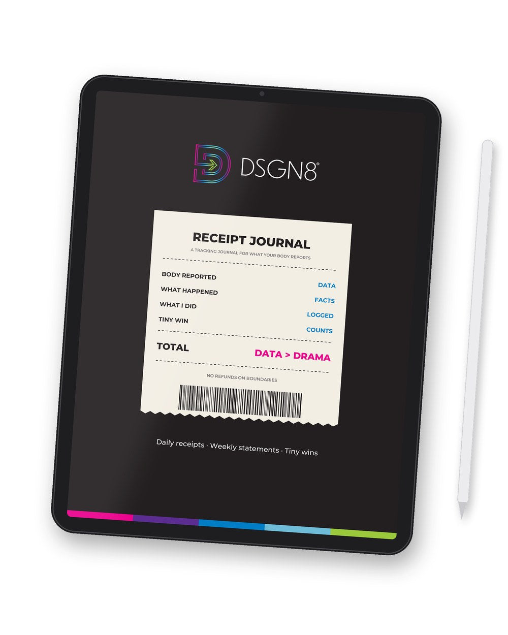 DSGN8 Receipt Journal | Printable Nervous System Tracker