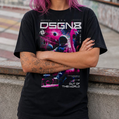 Space Flamingo Float Mode | Nervous System Off‑Duty Tee