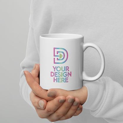 White glossy mug